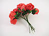 Троянда на дроті червона поліуретанова 12шт/пучок для рукоділля, хобі, декору, фото 2
