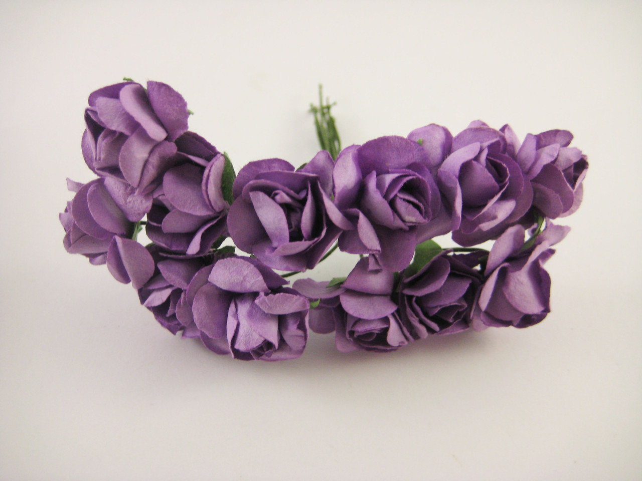 Троянда на дроті фіолетова поліуретанова 12шт/пучок для рукоділля, хобі, декору