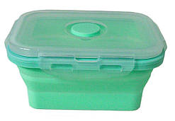 Контейнер для їжі з силікону Stenson MH-3392 об'ємом 350 мл, м'ятний.