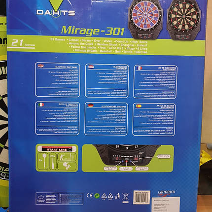 Дартс мішень профі електронна Mirage Carromco Німеччина + дод. дротики, фото 2