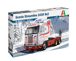 SCANIA Streamline 143H 6x2. Збірна модель автомобіля тягача в масштабі 1/24. ITALERI 3944