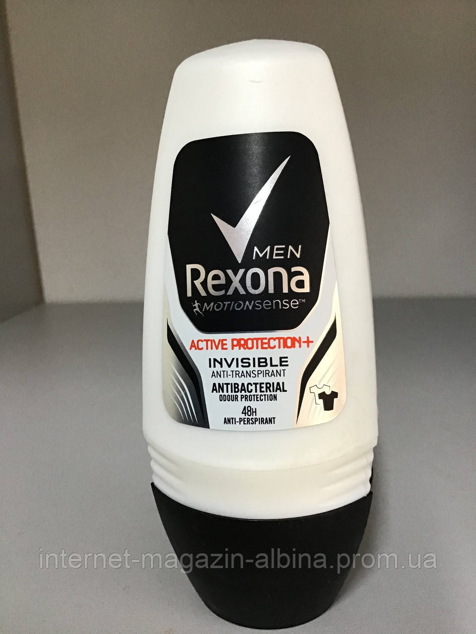 Дезодорант кульковий Rexona men Motionsense Антибактеріальний і невидимий на чорному і білому 50 мл