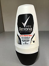 Дезодорант кульковий Rexona men Motionsense Антибактеріальний і невидимий на чорному і білому 50 мл