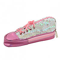 Пенал Yes Sneakers with sequins розовый