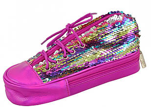 Пенал Yes Sneakers with sequins розовый