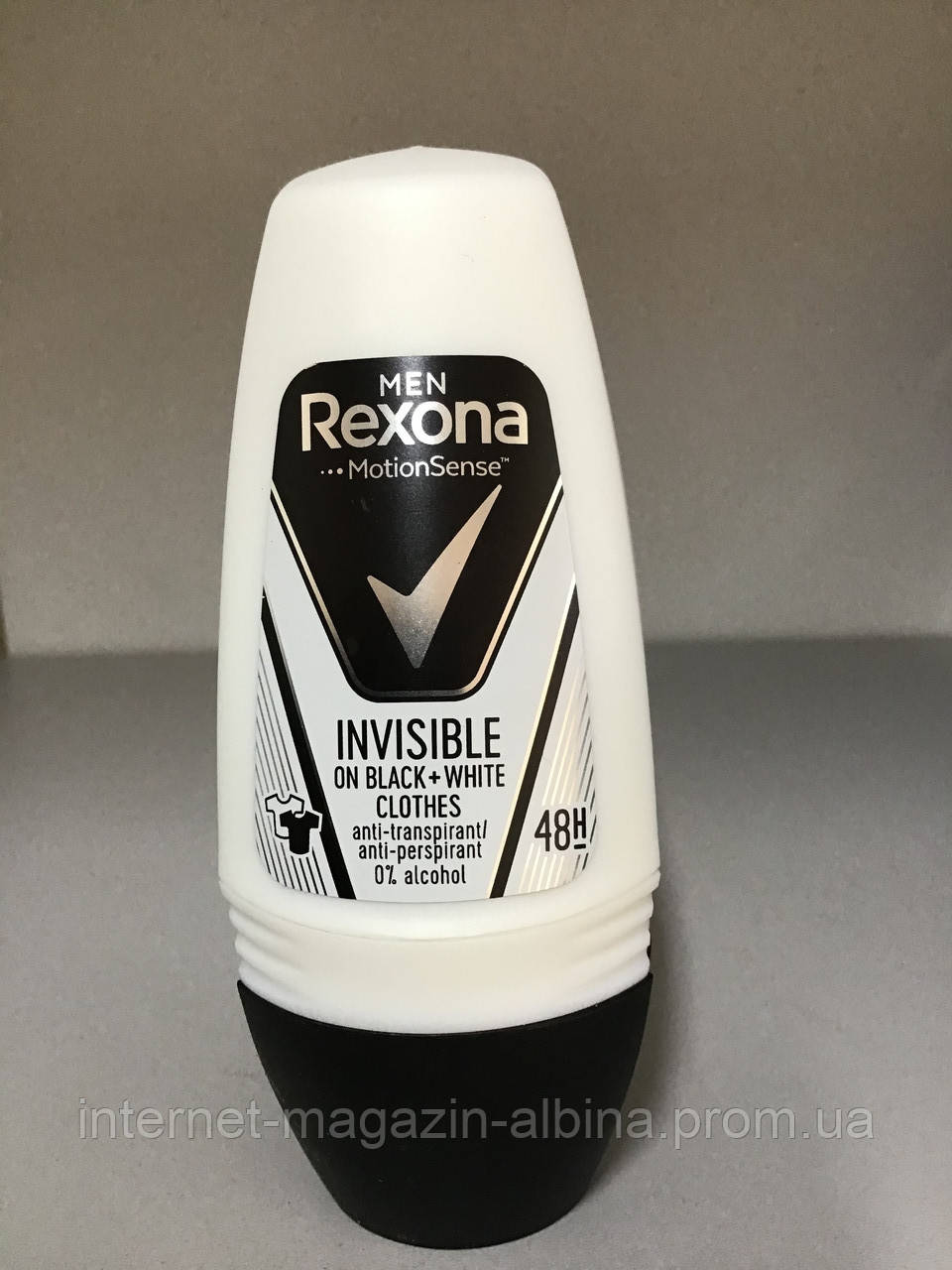 Дезодорант кульковий Rexona men invisible black and white Невидимий на чорному і білому 50 мл