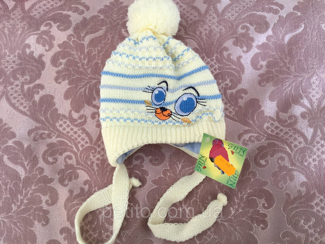 Дитяча шапочка з великим помпоном, фото 1