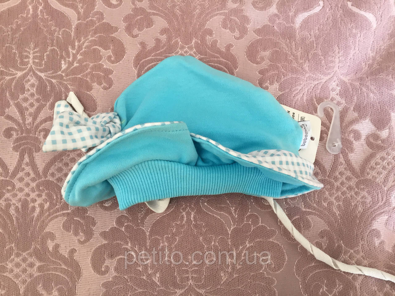 Летняя детская шапочка с завязками, фото 1