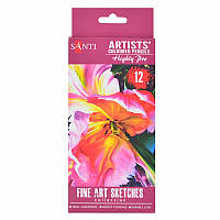 Набір художніх кольорових олівців "Santi Highly Pro", 12 шт