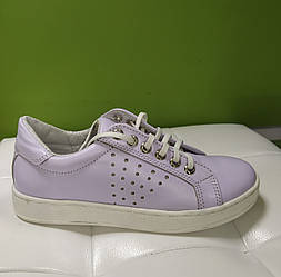 STTOPA Розміри 33-45. Кеди великих і маленьких розмірів шкіряні. 114-3345 Бузкові