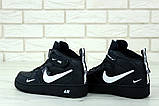 Чоловічі кросівки Nike Air Force 1 07 Lv8 Ultra High black Utility Pack найк аір форс чорні, фото 6