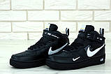 Чоловічі кросівки Nike Air Force 1 07 Lv8 Ultra High black Utility Pack найк аір форс чорні, фото 2