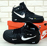 Чоловічі кросівки Nike Air Force 1 07 Lv8 Ultra High black Utility Pack найк аір форс чорні, фото 5