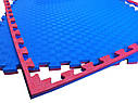 Мат татамі 100*100*3 см Eva-Line Extra Quality синій/червоний Плетінка 100 кг/м3 1 сорт, фото 6