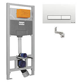 Інсталяція для підвісних унітазів Imprese i8109 3в1 з білою клавішею PAN Laska