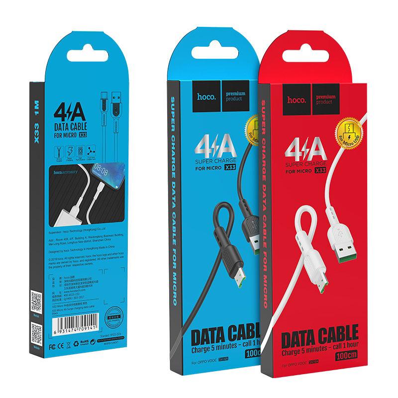 Кабель шнур для зарядки HOCO x33 USB-microUSB 4A, фото 1