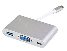 Конвертер USB Type C — to — VGA / USB 3.1 / TYPE-C Перехідник MacBook iMac