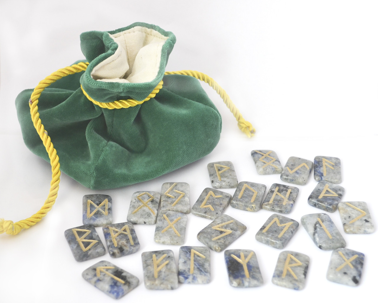 Руни кам'яні, содалит (набір рун 25 шт.), фото 1