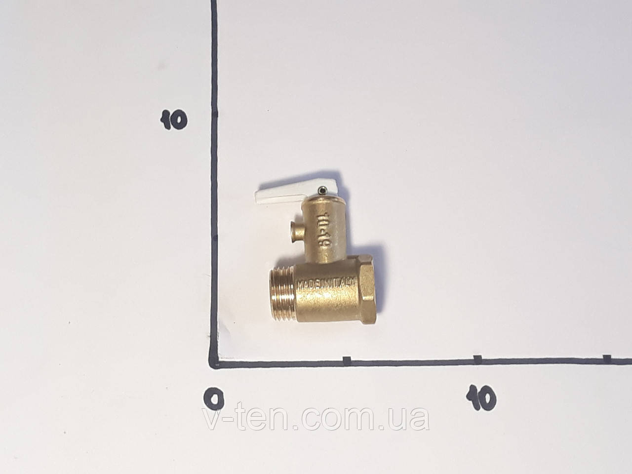 Клапан запобіжний на різьбі 1/2" для бойлерів (8 BAR / 8 атмосфер) Італія