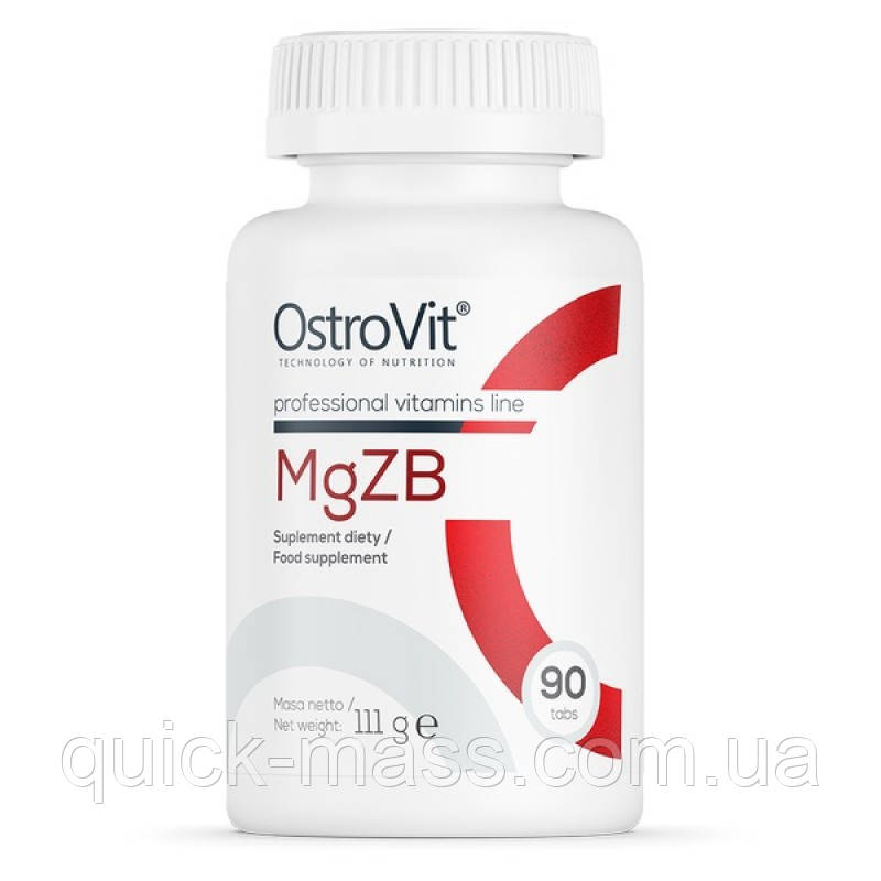 Вітаміни Цинк, магній, вітамін В6 OstroVit MgZb6 (ZMA) 90 таб