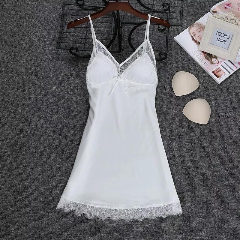 Комплект шелковый пеньюар и ночная рубашка белый размер 46 - фото 2 - id-p1148346334