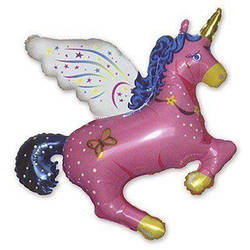 Гелієва фігура куля " Єдиноріг чарівний рожевий" Flexmetal