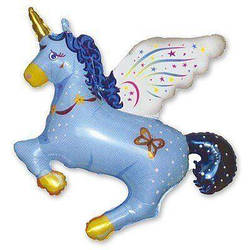 Гелієва фігура куля " Єдиноріг чарівний блакитний" Flexmetal