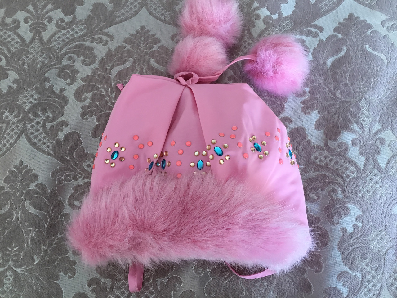 Дитяча шапочка з хутряними вставками, фото 1