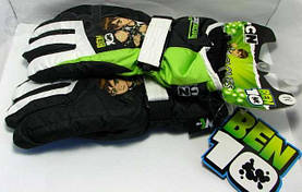 Гірськолижні рукавички(варіжки) Ben10 кол.чорний-зелений | розмір 4,5,6