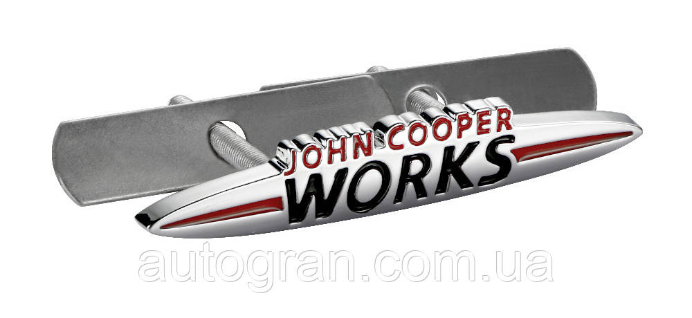 Емблема решітки радіатора Mini Cooper John Cooper Works 13.5x2.5см