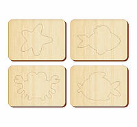 Трафарет «Морські мешканці-2», 100*140 мм, 063102