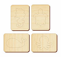 Трафарет «Морські мешканці-1», 100*140 мм, 063101