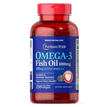 Омега-3 - Puritan’s Pride Omega-3 Fish Oil 1000 mg /250 softgels