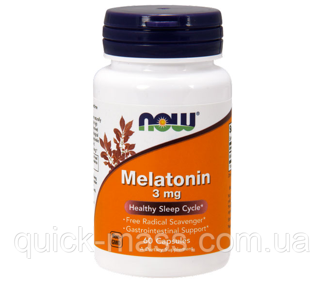 Мелатонін проти безсоння для поліпшення сну Now Melatonin 3 mg 60 caps