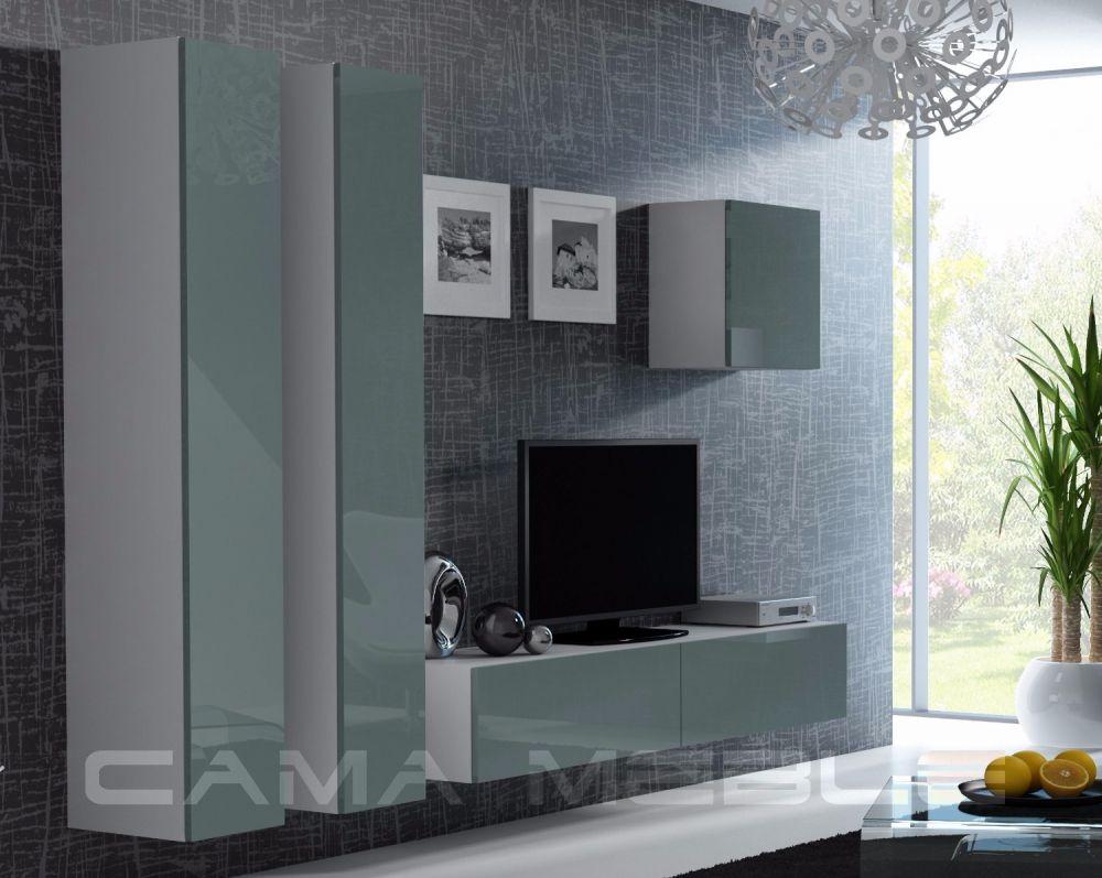 Вітальня стінка VIGO 25 CAMA білий матовий/сірий глянець, фото 1