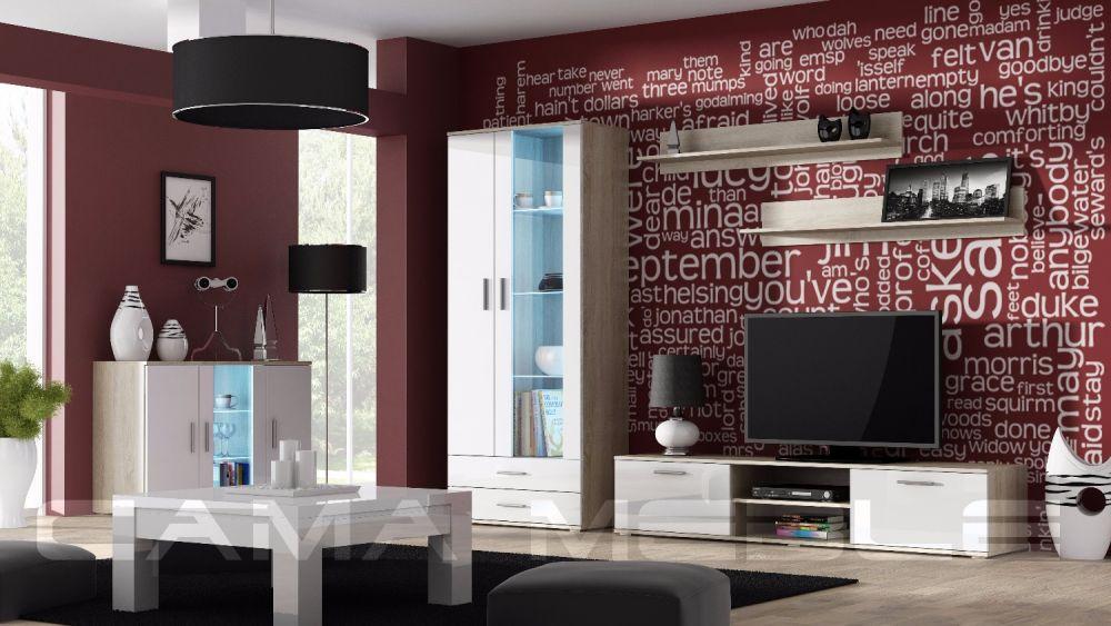 Вітальня стінка SOHO 9 CAMA дуб сонома/білий глянець, фото 1