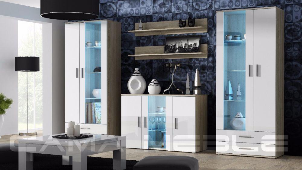 Вітальня стінка SOHO 10 CAMA дуб сонома/білий глянець, фото 1