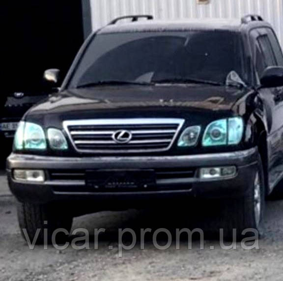 Передние линзовые фары (зеленоватые) Lexus LX 470 (1998-2007) - фото 2 - id-p1138827758