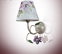Бра, нежный настенный светильник с абажуром и розочками 9501 серии "Брюссель"