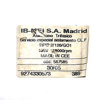 Двигун для пральної машинки Gorenje WA 65165 (Art.№ 126129,Cod.587585,18000 rpm,9274330573)