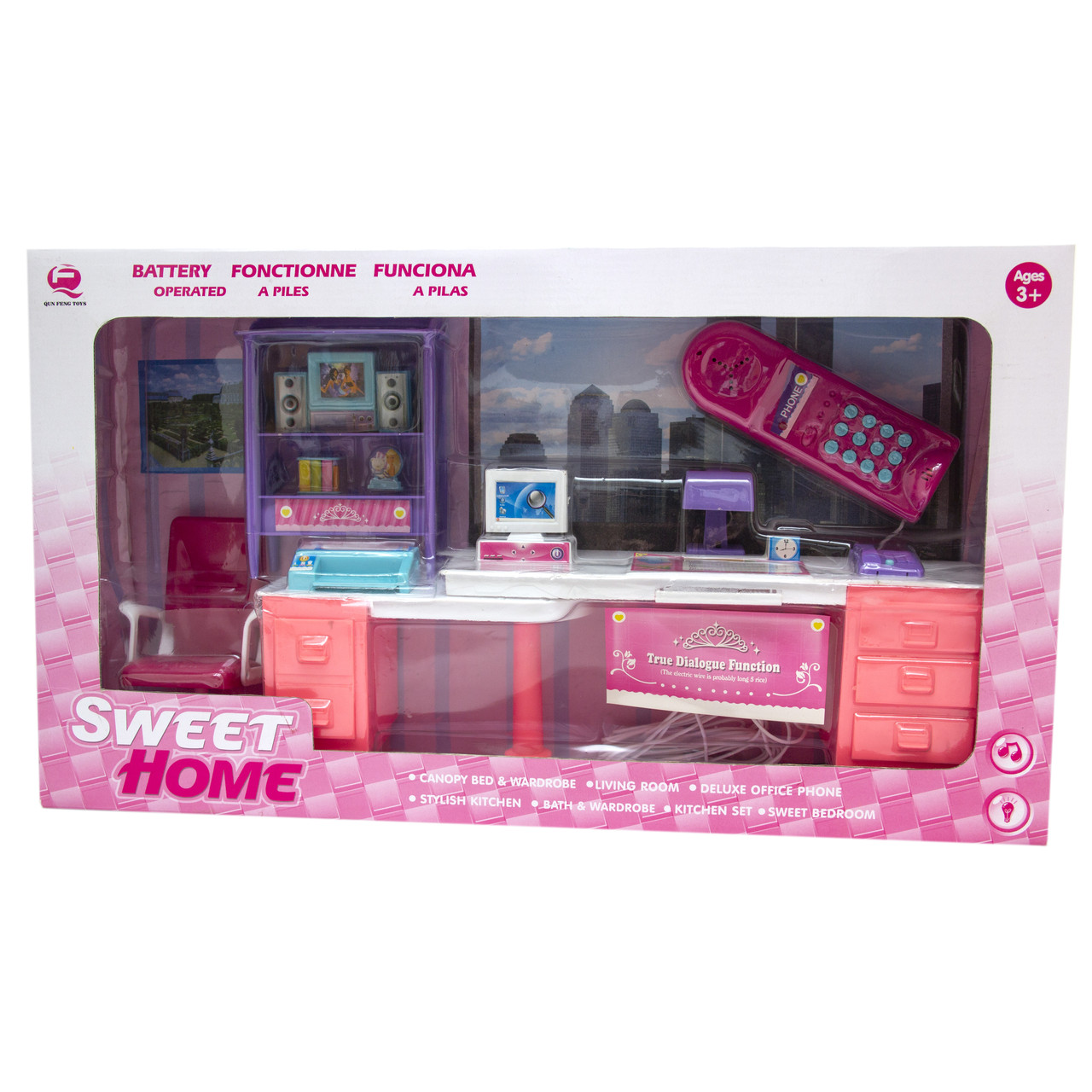 Ігровий набір - ляльковий кабінет "Солодкий дім", 55x9x31 см, рожевий, пластик (25338P), фото 1