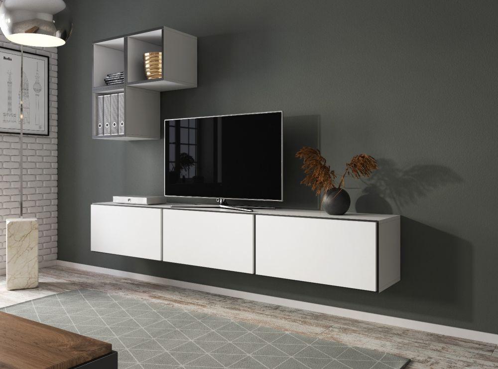 Вітальня стінка ROCO 6 CAMA білий/чорний/білий, фото 1