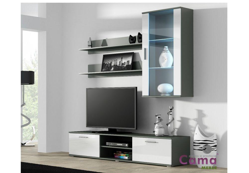 Вітальня стінка SOHO 5 CAMA сірий матовий/білий глянець, фото 1