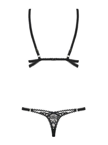 Боді еротичне чорне Obsessive Mixty teddy black S/M