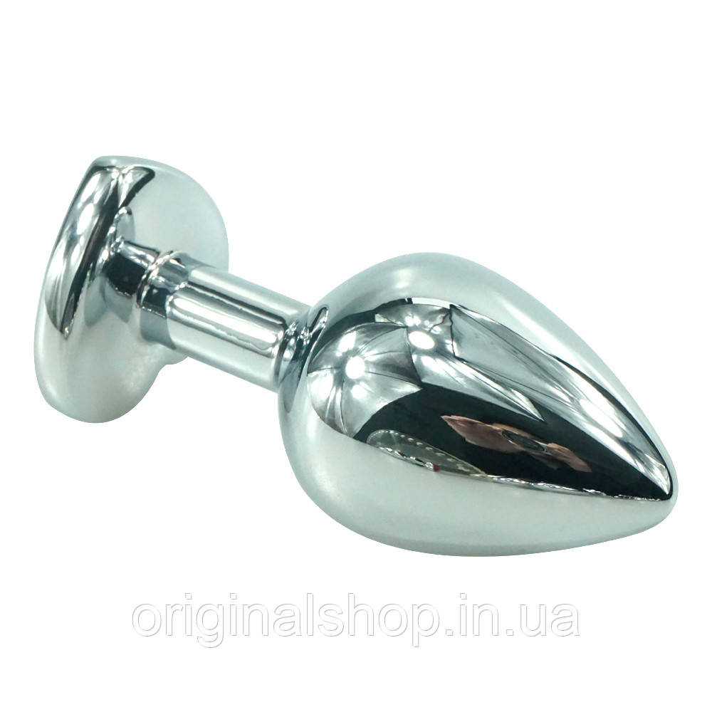 Анальна пробка металева з каменем M, фото 1