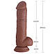 Фалоїмітатор коричневий Silicone, фото 3