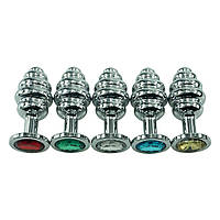 Металева анальна пробка зі стразом М