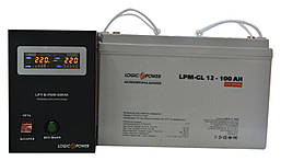 Комплект резервного живлення ДБЖ Logicpower LPY-B-PSW-500 + АКБ LPM-GL100 для 7-12ч роботи котла
