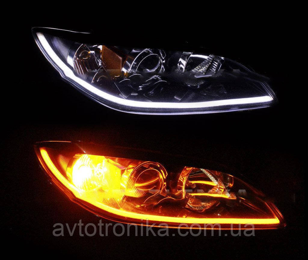 Гнучкий неон в фари "Light guide lamp"/60см (2х кольоровий white + yellow ) к-кт 2шт