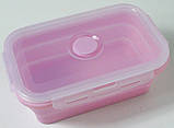 Контейнер харчової силіконовий Stenson MH-3393 500мл, м'ятний, фото 3